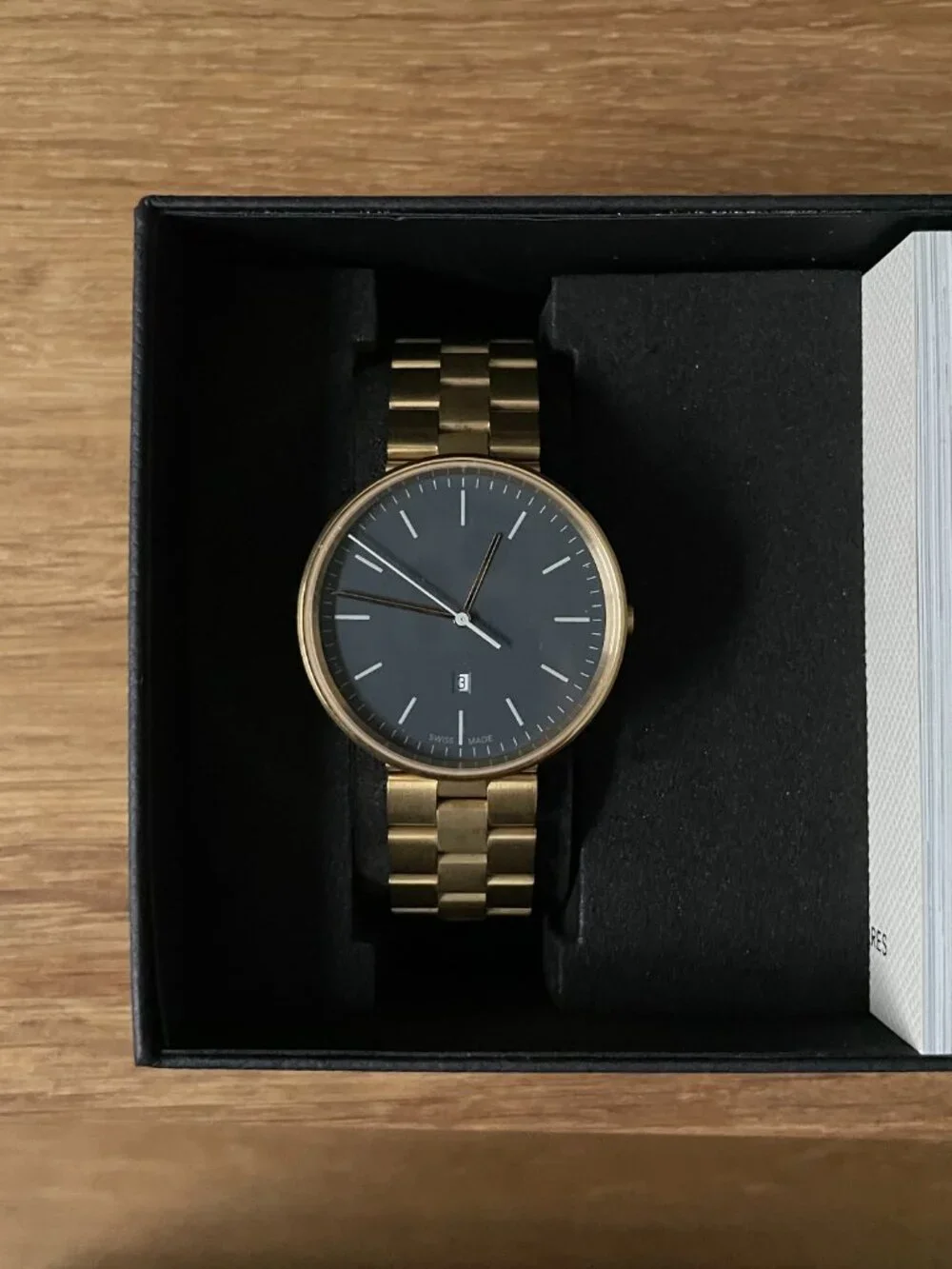 Uniform Wares M38 Women’s Date Watch in PVD Satin Gold